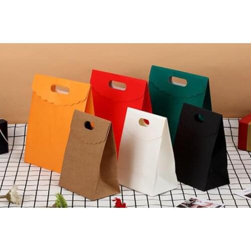 Japanese Style Flip Lid Kraft Paper Bag Party Favor Bags For Jewelry Envelope Gift Bags Candy Cookie Package Bag With Handle
