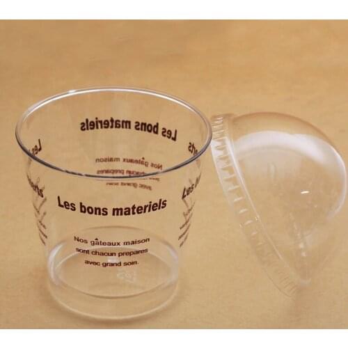 180ml Plastic Ice Cream Cup Clear Mousse Cup Sawdust Cup with Dome Lid Disposable Dessert Cake Cups Bowl Party Supplies ZA3259