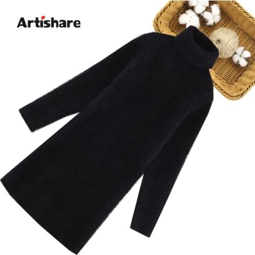 Dress Girl Solid Color Girls Sweater Dress Kids Casual Style Kid Knitted Dress Spring Autumn Girls Clothing 6 8 10 12 14