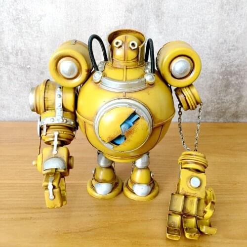 Punk Robot Vintage Ironwork Model Tin Retro Crafts Handmade Collection Handicraft Decorations Gifts Nostalgic Antiquemodels