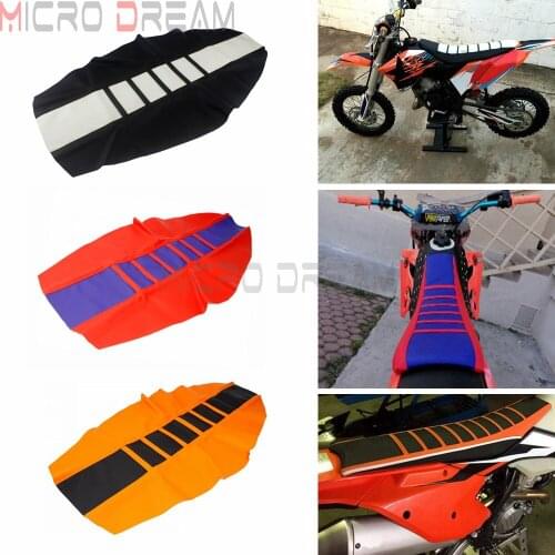 Custom MX Striped Ribbed Gripper Traction Seat Cover for SX XC EXC XC-W SX-F 85 105 125 150 200 250 300 350 450 Six Days Enduro