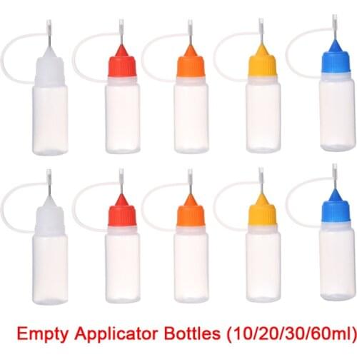 10/20/30/60ml Empty Applicator Bottles Childproof Cap Paint Glue Eye Liquid Container DIY Quilling Tool Scrapbooking Crafts