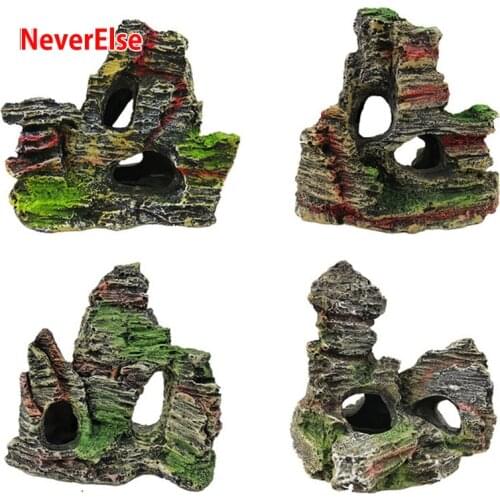 Handiwork handicraft Decoration Aquarium fish tank Resin Artificial Mountain View Underwater landscape hide house for small fish