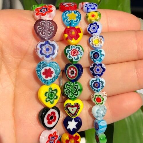 8 10 12mm Murano Flower Lampwork Beads For Jewelry Making Diy Bracelet Findings Heart Shape Loose Spacer Glass Beads Wholesale