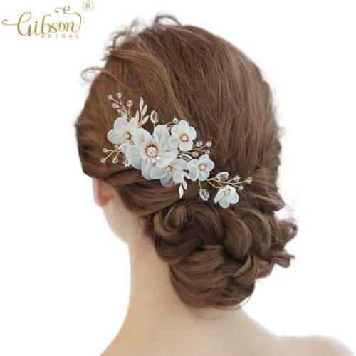 Wedding Delicate Hair Comb Pin Crystal and Flower Side Combs Bridal Bridesmaid Headpieces Hair Jewelry
