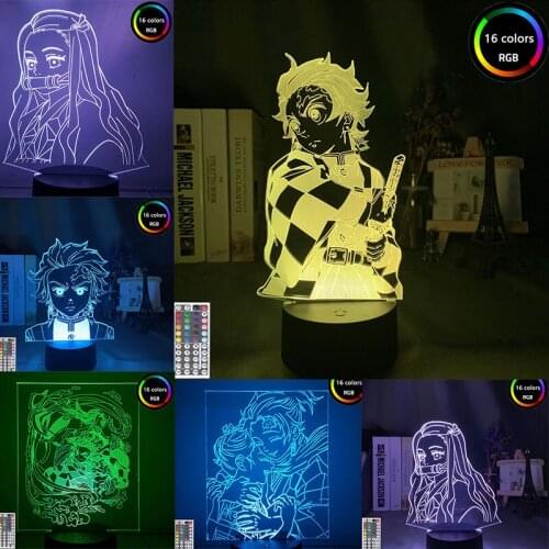 Anime 3d Led Light Demon Slayer: Kimetsu no Yaiba Kamado Nezuko Tanjirou Figure LED Night Light kimetsu no yaiba figur