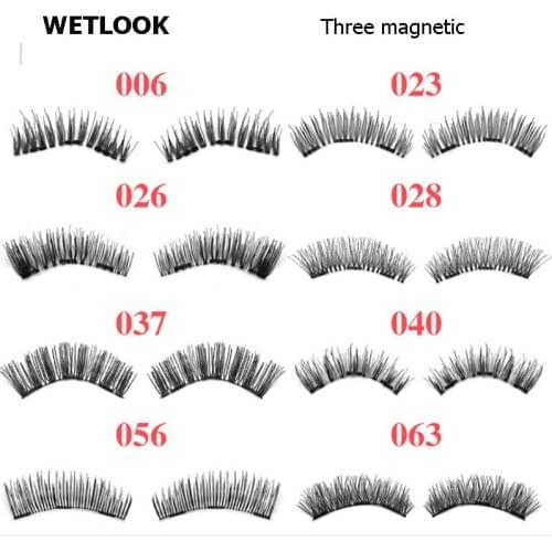 Three Magnetic 3D False fake Eyelashes reusable Fashion magnet lashes eye lashes Extension Ultra-Thinner Makeup Tools C191