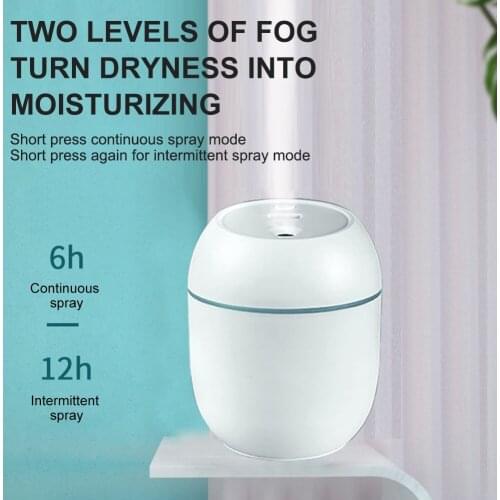 USB Portable Air Humidifier 250ML Essential Oil Diffuser 2 Modes Auto Off with LED Light for Home Car Mist Maker Face Steamer