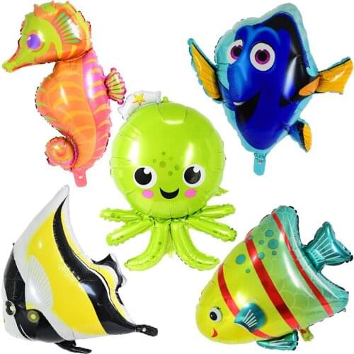 Big Octopus Shark Fish Foil Balloon Ocean Animal Theme Party Kids Gifts Baby Shower Birthday Party Decoration Helium Balloon