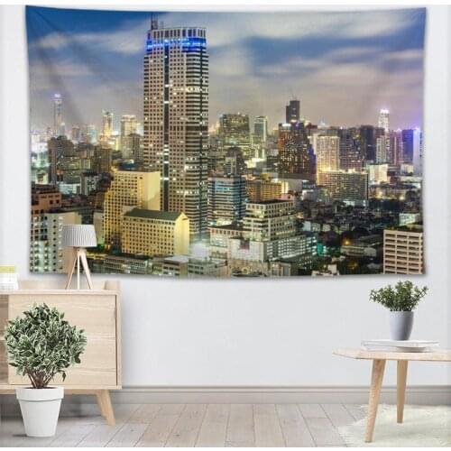 High Quality Bangkok Thailand Tapestry Wall Hanging Tapestries Cloth Fabric Print For Living Room Decorative Wall Blanket 0511