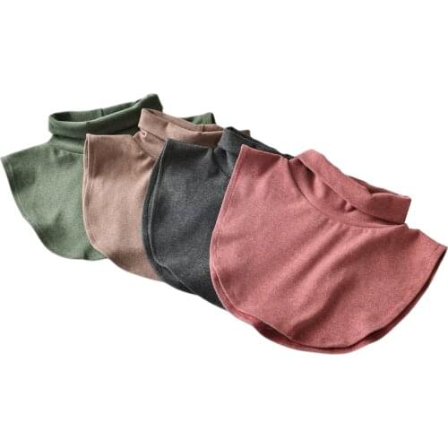 Women’s Fake Collar Ties Detachable Striped Print/Solid Color Turtleneck Tops Basic Dickey Collar Neck Cover