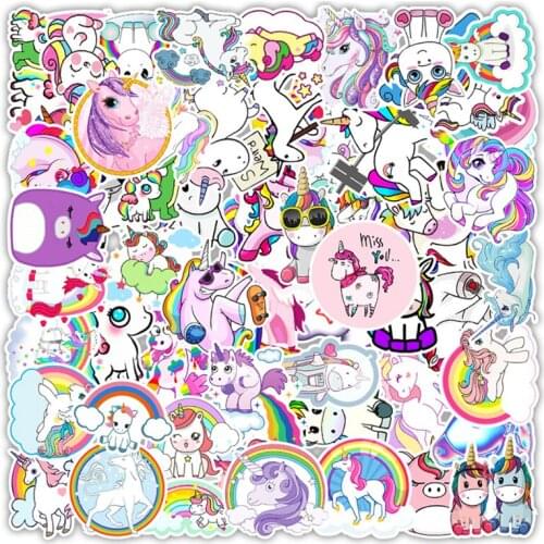 10/50/100pcs Cartoon Cute Unicorn Graffiti Stickers Mobile Phone Case Skateboard Suitcase Waterproof Stickers