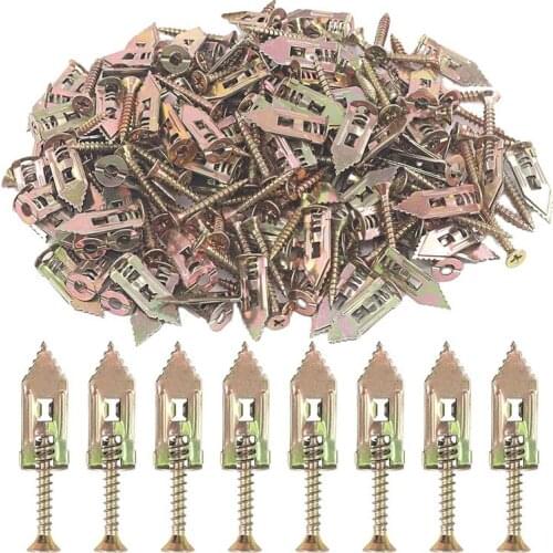 100Pcs Plasterboard Fixings & Screws Plasterboard Wall Plugs-Metal Self-Drilling Anchor Drive Anchor for Plasterboard