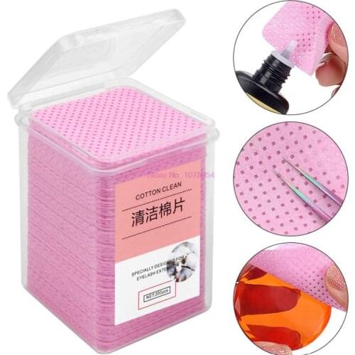 100boxes Lint Free Paper Cotton Wipes Eyelash Glue Remover wipes Cleansing cotton Sheet Nails Art Polish Makeup Clean Pads 200PC