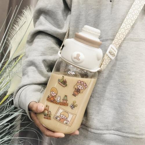 1000/1200/1600 ML Water Bottles 33.8/40.5/54 Oz 2021 New Water Cup Female Super Large Capacity with Straw Bottle Pot Portable