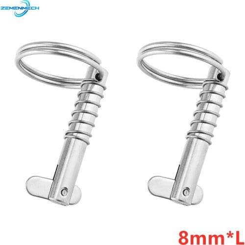 2PC 8mm 316 Stainless Steel Quick Release Pin for Boat Bimini Top Deck Hinge Boat Accessories Marine Hardware Shipbuilding Yacht