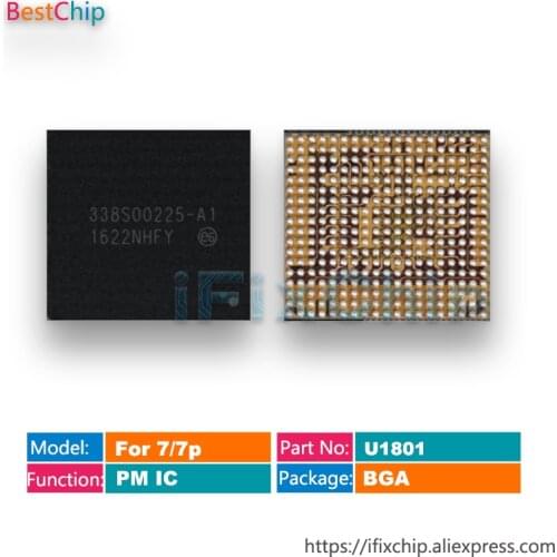 2pcs/lot U1801/338S00225 for iPhone 7/7plus Main/Large/Big Power Management PMIC PMU IC 338S00225-A1