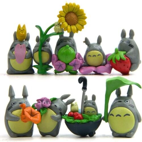 9pcs/lot My Neighbor Totoro Kiki Kikis Delivery PVC Cat Action Figure Doll Resin Plastic Model