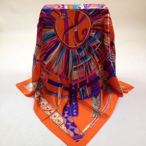 A001 100% Real pure Soft Silk scarf CHARMEUSE silk Size:85 * 85cm satin women