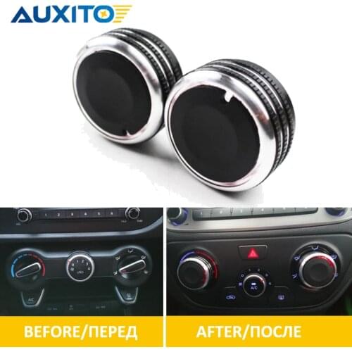 2Pcs Car Interior Accessories for Kia Rio K2 KX Cross 2019 2018 2017 Air Conditioning Knob Cover Heat Control Switch