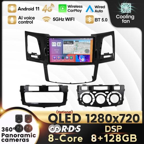 Android10 DSP IPS Screen For Toyota Hilux Fortuner 2012-2015 2Din Car Audio gps multimedia player wifi RDS cassette