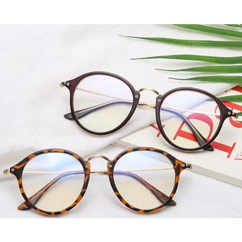 Anti-blue Glasses Trendy Male Men Girl Round Retro Computer Anti-radiation Eye Frame Myopia Colorful Eyeglasses JDA3056