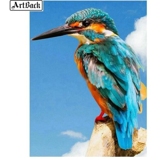 ArtBack full square 5d diy diamond cross stitch one bird diamond painting 3d round drill mosaic art sticker