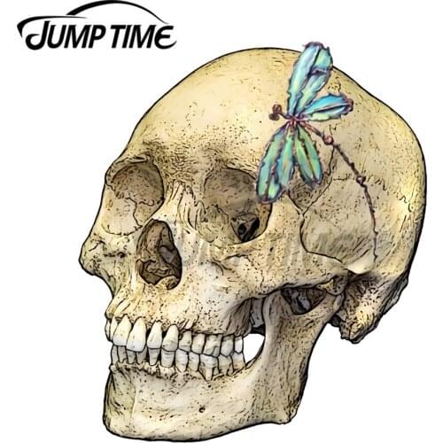 JumpTime 13 x 11.3cm For Skull Dragonfly Fine Decal Car Accessories Stickers Waterproof Suitable for VAN RV Decoration