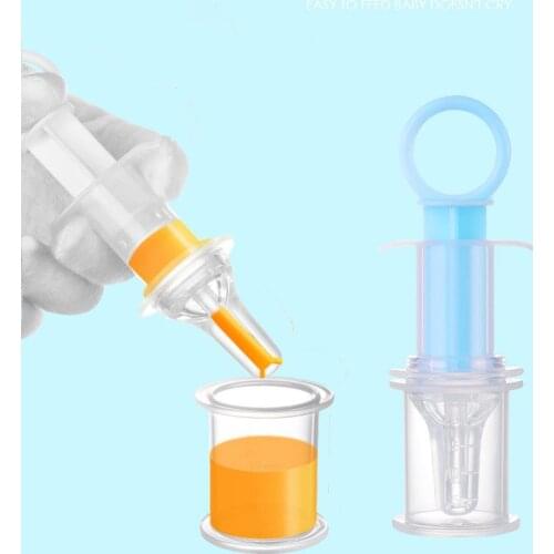 Baby kids smart medicine Feeder dispenser Needle Squeeze Medicine Dropper Dispenser Pacifier Feeding Utensils with Measuring cup