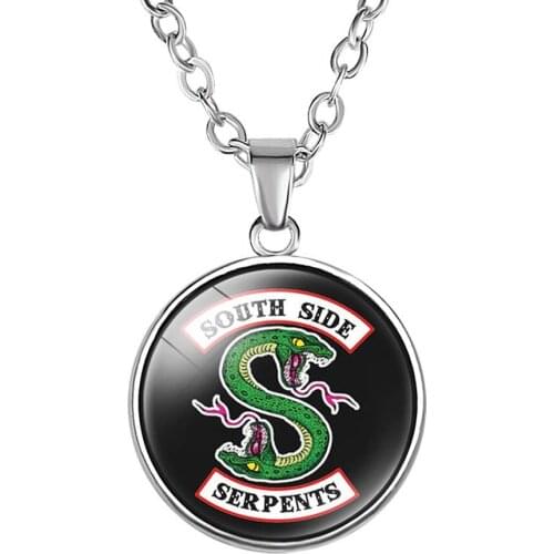 Riverdale South Side Serpents pendant Necklace metal glass snake Pendant Necklace Neck Chain for Men Women Punk Collar Fashion