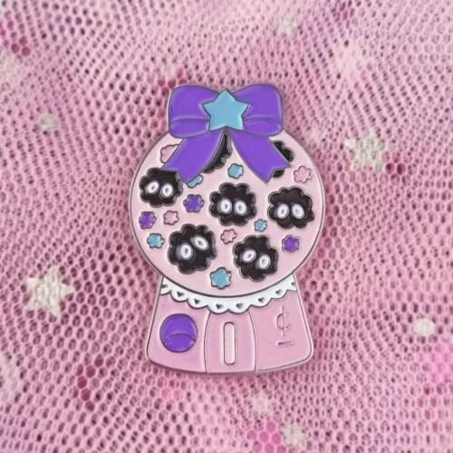 Kawaii Fairydust Candy Gacha Hard Enamel Pin Cute Cartoon Spirited Away Elves Brooch Anime Movie Fans Unique Jewelry Gift