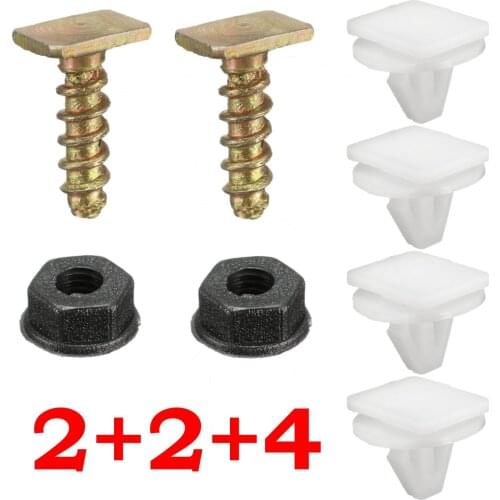 8x Car Mud Flaps Fender Front Wheel Arch Trim Fastener Clips Plastic & Metal Screw Nut Set for Vauxhall Corsa C 1406925 9130754