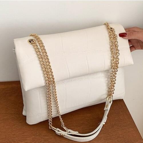 Small Leather Womens White Bag Pure Color Flap Crossbody Bags Ladies Simple All-match Handbags Chain Designer Shoulder Bags Sac
