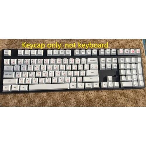 Dye sub mechanical keycap 108 keys dyesub PBT Japanese Korean printing keycaps cherry profile for mechanical keyboard