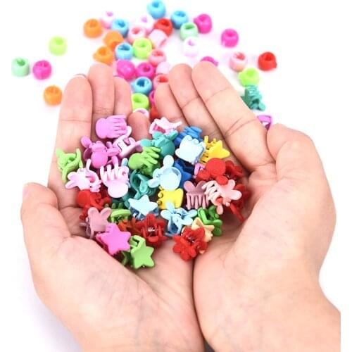 30pcs/lot Cute Fashion Hairclips Candy Color Flower Blossoms Jaw Clip Baby Girls Small Hair Claw Children Hair Accessories