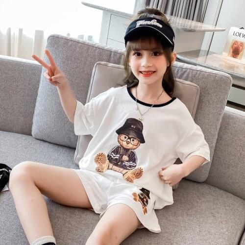 Fashion 2021 Summer New Childrens Clothing T-shirts Sets Pants Children Casual Cotton T-shirt Clothing Sets Kids Clothes Girls