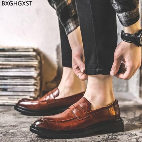 Black Mens Loafers Shoes Luxury Dress Shoes Mens Fashion Leather Shoes Men Formal Brown Office 2021 Chaussure Zapatos De Hombre