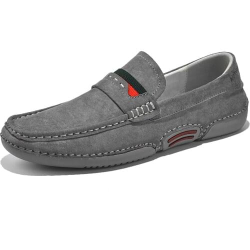 Plus size2021new mens Suede casual shoes fashion soft leather soft sole shoes non slip driving shoes Мужская повседневная обувь