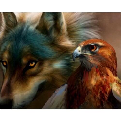 Wolf eagle Handmade Needlework Sets For Embroidery kits DIY Cross Stitch Kits Crafts 14CT Unprinted Home Decor wall Arts