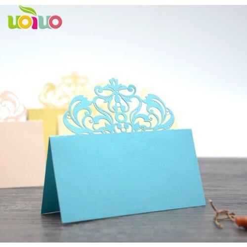 Sky blue Vine Seat Cards Laser Cut Name Place Card Wedding Celebration Birthday Party Table Card