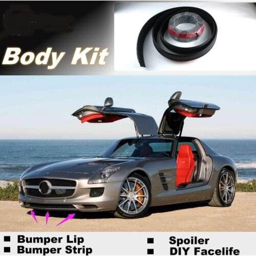 NOVOVISU Bumper Lips For Mercedes Benz SLS AMG / Top Gear Shop Spoiler For Car Tuning / Recommend Body Kit + Strip