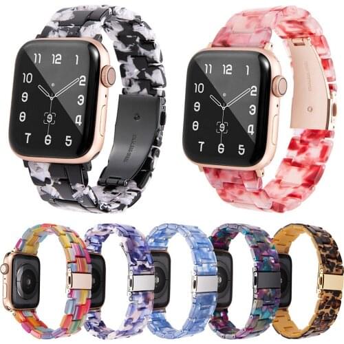 Smooth Resin Strap for Apple Watch Band 40mm 44mm 38mm 42mm Lightweight Bracelet for Iwatch Series 6 SE 5 4 3 Fashion Belt