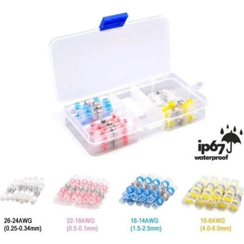 100Pcs/Set Heat Shrink Wire Connectors Solder Sleeves Waterproof Fast Butt Terminals Terminator Electrical Connector Terminal