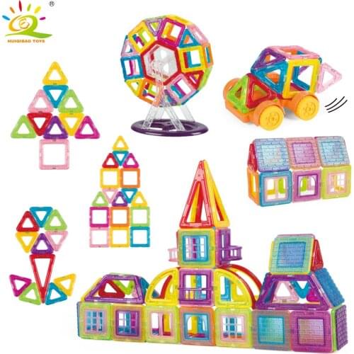 Mini Magnetic Car Construction Building Blocks DIY 3D Children Educational Toys Magnetic Tiles Bricks