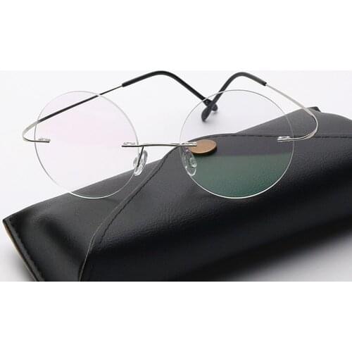 Ultralight Titanium Alloy Vintage Round Rimless See Near and Far Progressive Multifocal Reading Glasses +1 +1.5 +2 +2.5 +3 to +4
