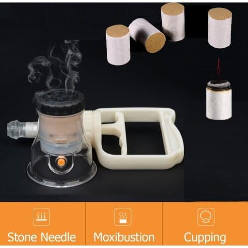 Moxibustion Vacuum Cupping Acupuncture Points Cupping Device Burning Moxa Chinese Cupping Heating Therapy Anti-broken Vacuum Can