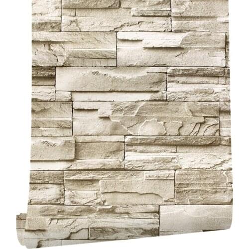 6M Vinyl 3D Brick Rock Sticker Paper Self Adhesive Wallpaper Furniture Wall Stickers