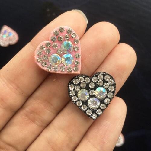 10pcs/bag Inlaid Rhinestone Love Non-woven Fabric DIY Hairpin Clothing Accessories Heart-shaped Accessories