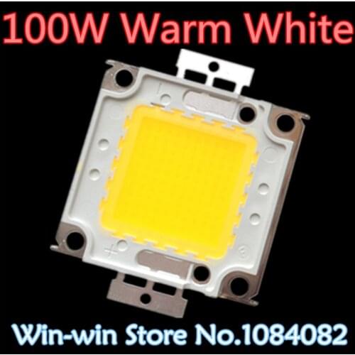 1PCS 100W LED 100W warm white LED Integrated High Power Lamp Beads tetragonum White 3000mA 32-34V 8000-9000LM 24*40mil