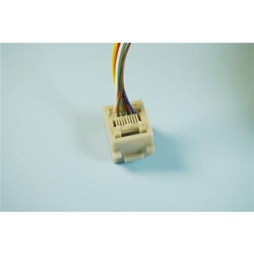 10 pcs 641D RJ45 Modular Connector 8P8C Socket Female 8x20 Crimp Wire 8 Cores 20 cm Length Grey Insulator Network Connector